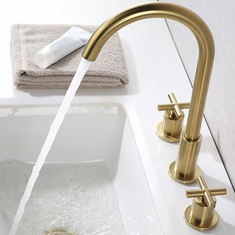 High-Arc Basin Faucet Cross Handle Vanity Faucet for Bathroom