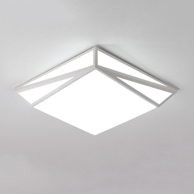 Square 1 - Light Flush Mount in White Iron and Acrylic Ceiling Mount