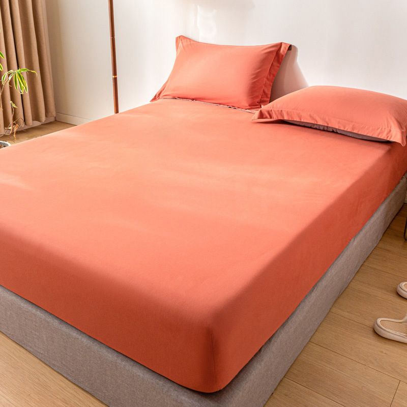 Cotton Soft Bed Sheet Solid Color Wrinkle Resistant Sheet Set