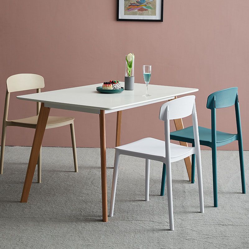 Modern Stackable Plastic Chair Open Back Dining Side Chair for Dining Room