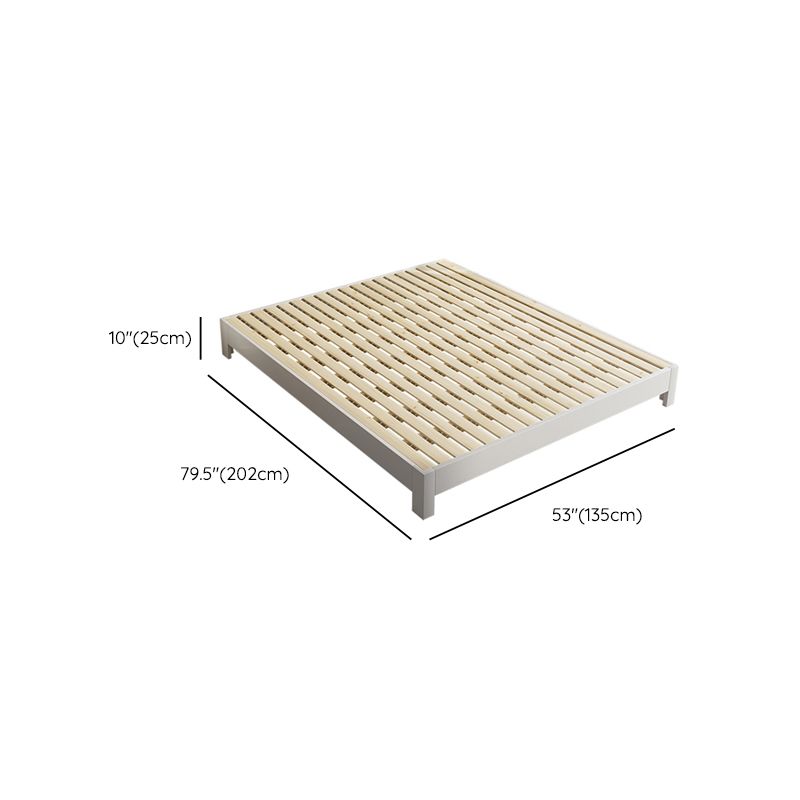 Modern White Platform Bed Solid Wood Platform Bed Frame with Headboard