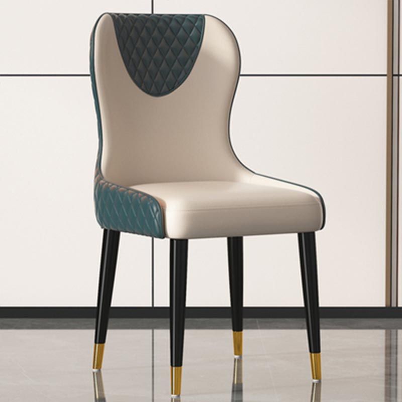 Glam Dining Side Chair Upholstered Leather Side Chair for Home