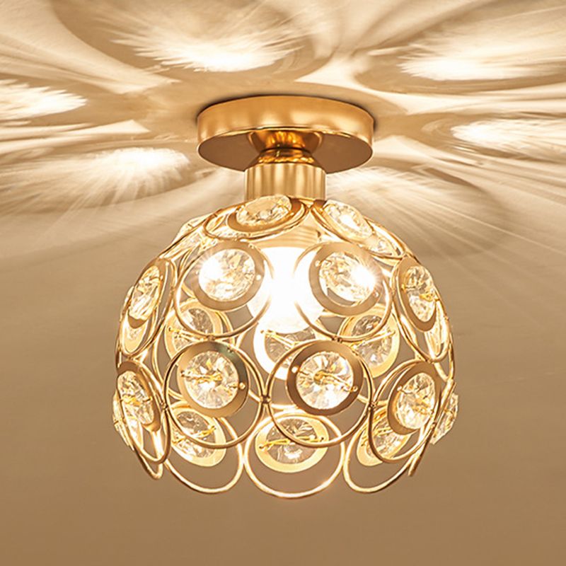 Globe Flush Ceiling Licht Modern Crystal 1-Light Hallway Flush Mount Lamp