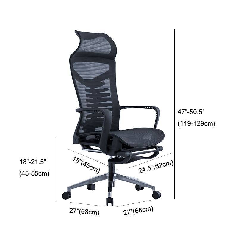 Ergonomic Office Chair Mesh Desk High Back Linen Task Chair with Castor