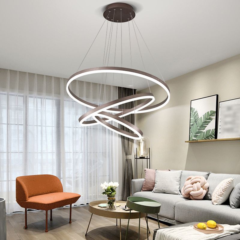 Metal Ring Chandelier Pendant Light Modern Style LED Hanging Pendant Light