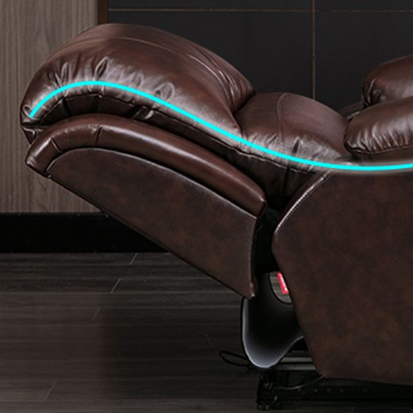 Contemporary Home Theater Recliner Solid Color Theater Arm Metal Standard