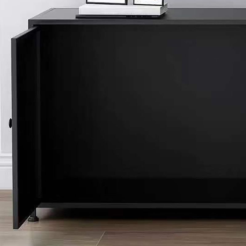 Industrial TV Media Console Metal TV Stand Console with Shelves