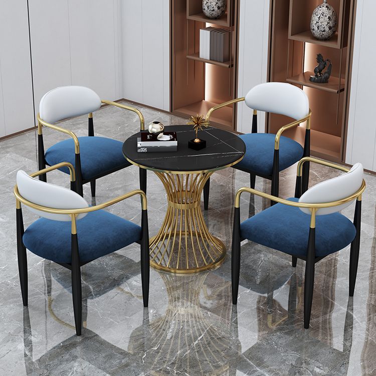 Arm Dining Chairs Modern Faux Leather Side Chairs for Dining Room