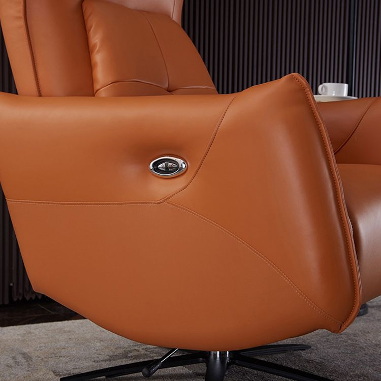 Genuine Leather Standard Recliner Swivel Base Recliner Chair With Legs