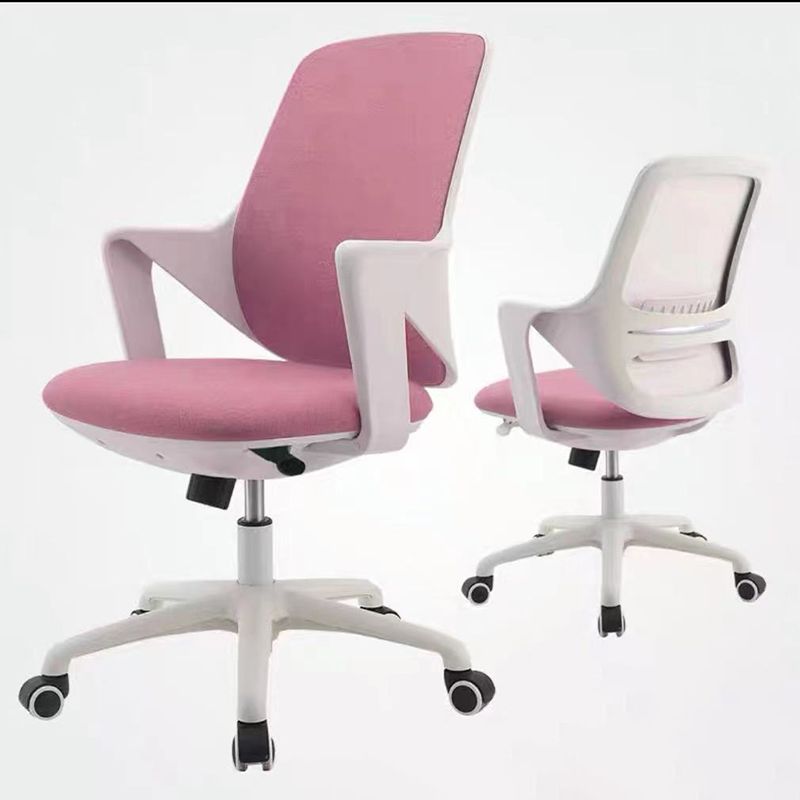 Modern Desk Chair Fabric Computer Chair Mid-Back Chair with Wheels