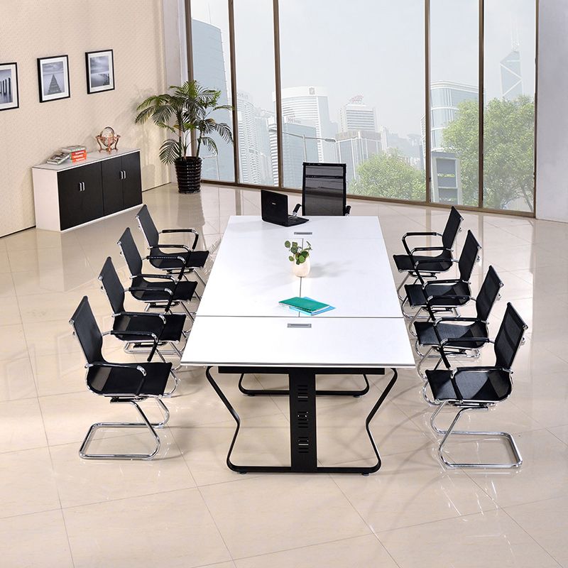 Modern Style Office Table Rectangle Shape Wooden Meeting Desk