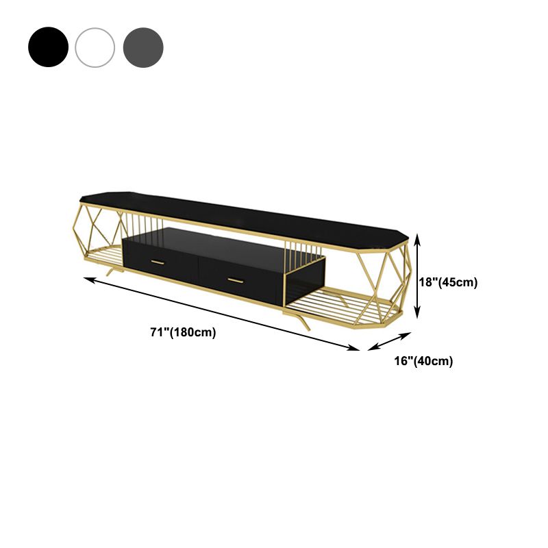 17.72"H TV Stand Glam Style TV Console with 2 Drawers for Living Room