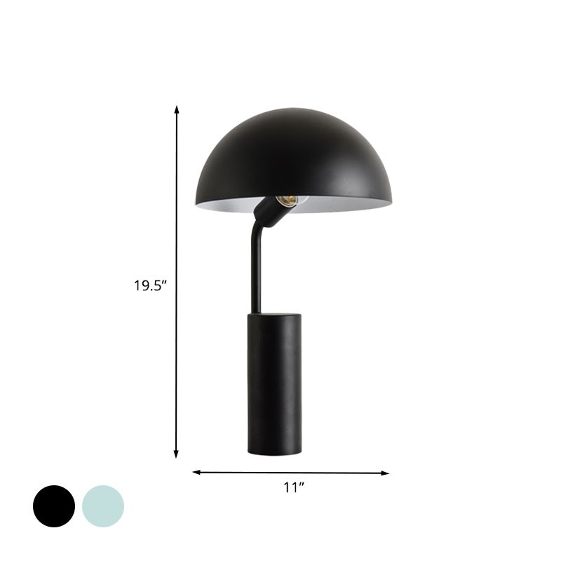 Iron Domed Desk Lighting Macaron 1 Light Black/Light Green Finish Table Lamp with Adjustable Design