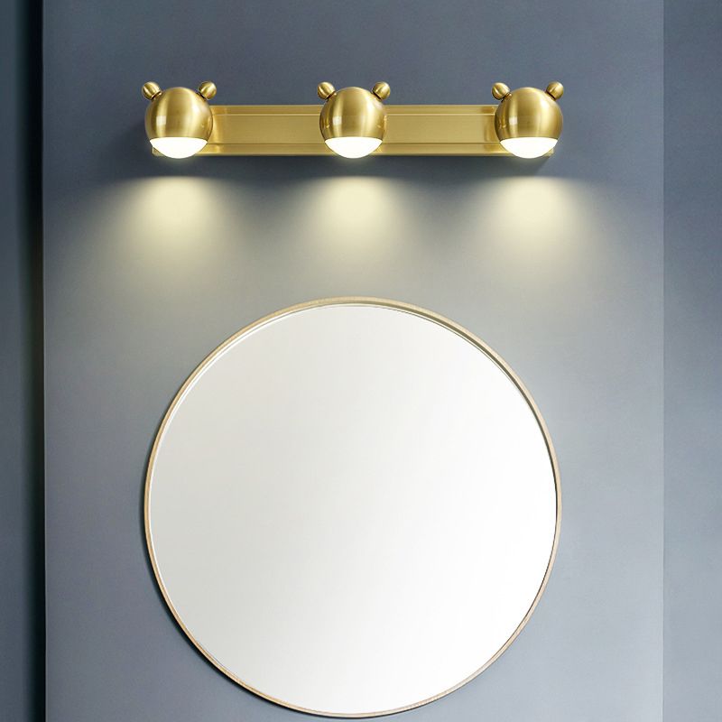 Contemporary Golden 1/2/3/4 Bathroom Vanity Light Single LED Metal Bath Bar