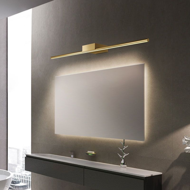 Gold Linear Wall Light in Modern Style Metal LED Vanity Wall Light for Bathroom