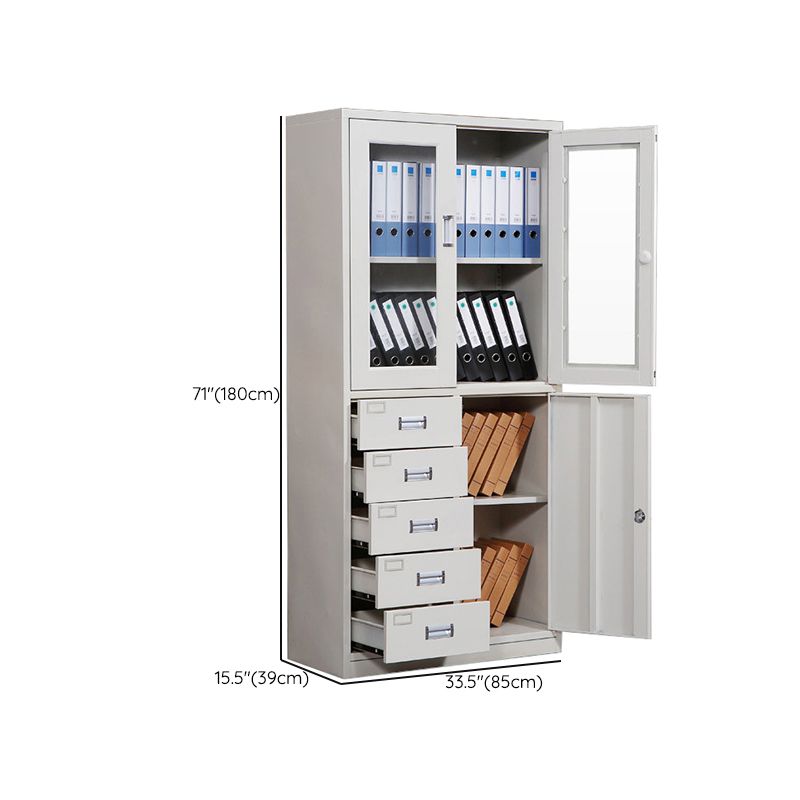 Modern File Cabinet Glass Doors Lock Storage Vertical Filing Cabinet