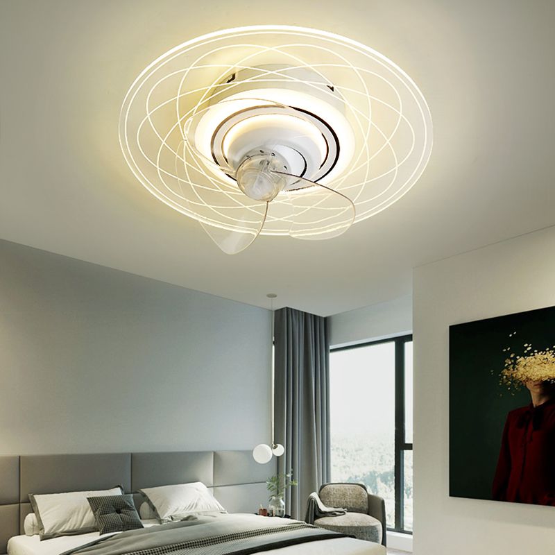 Multi Light Ceiling Fan Light Modern Style Metal Ceiling Fan Light for Dining Room