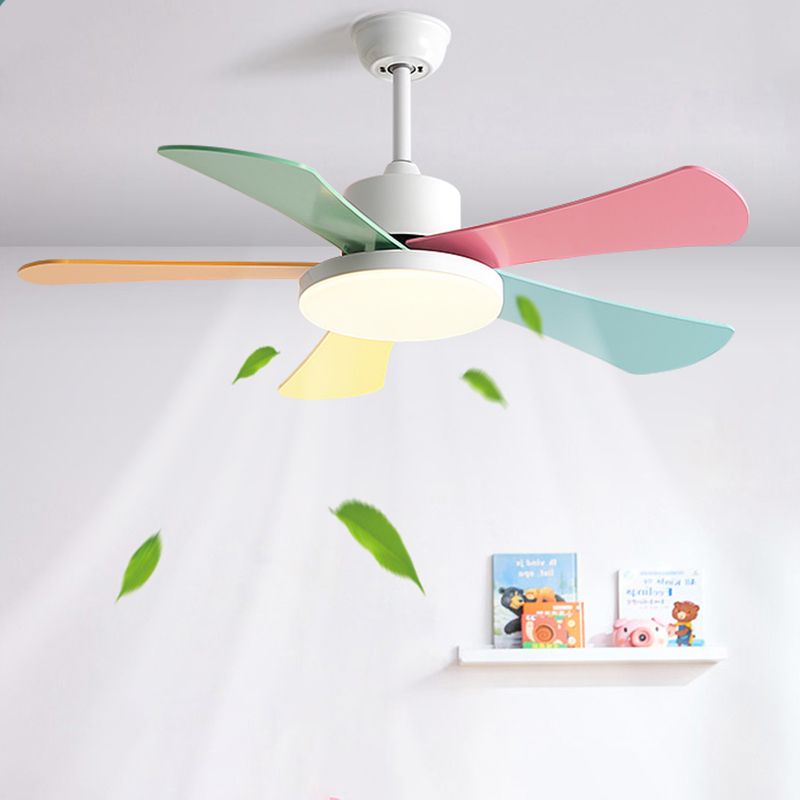 Metal Ceiling Fan Light Modern Style 1 Light Ceiling Fan Lamp for Bedroom