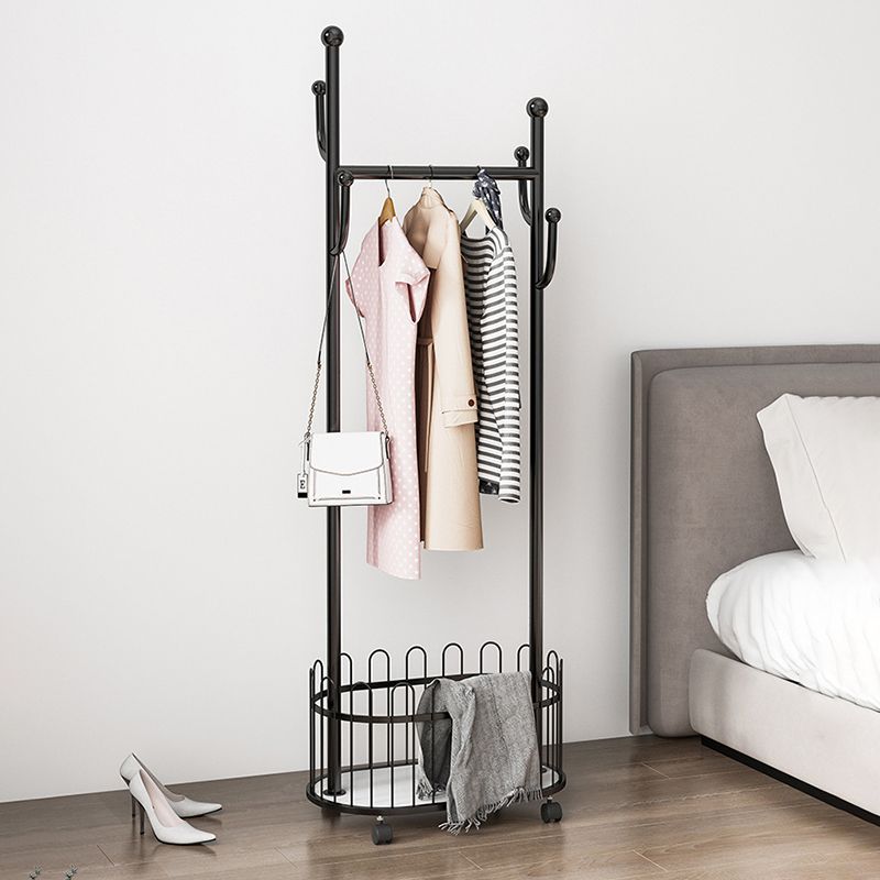 Metal Coat Hanger Entry Hall Tree Storage Bench and Hooks Coat Rack