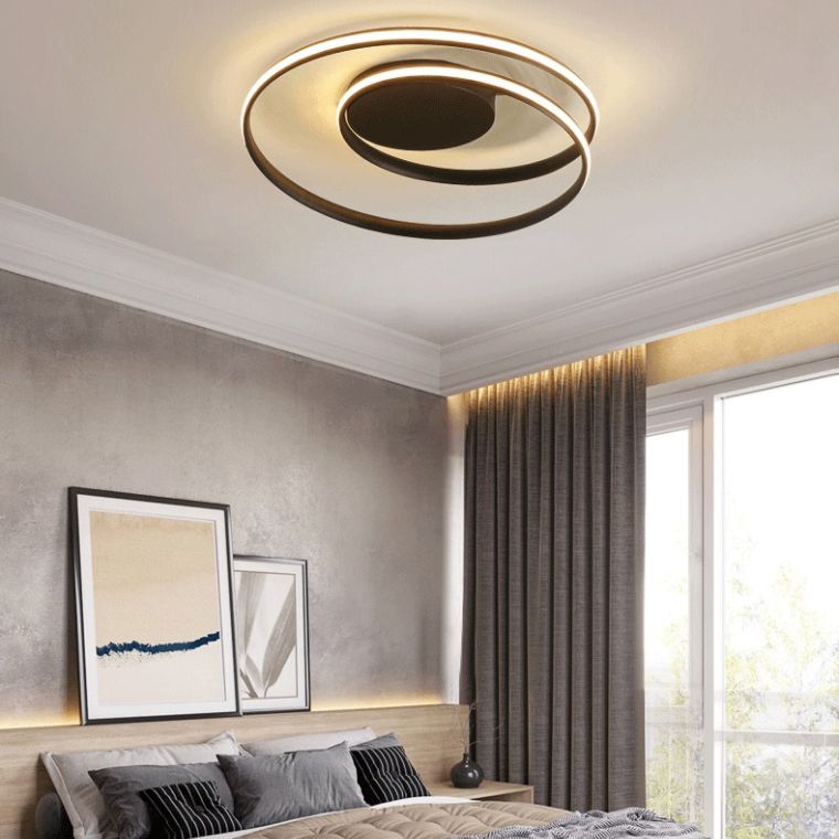 Modern Creative Linear LED Ceiling Light Aluminium Flush Mount with Silicone Shade