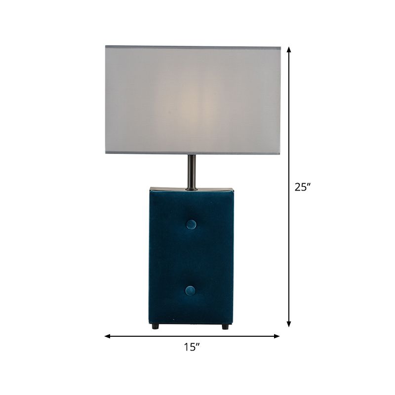 Modernist Rectangle Shape Task Lighting Fabric 1 Bulb Reading Book Light in Blue