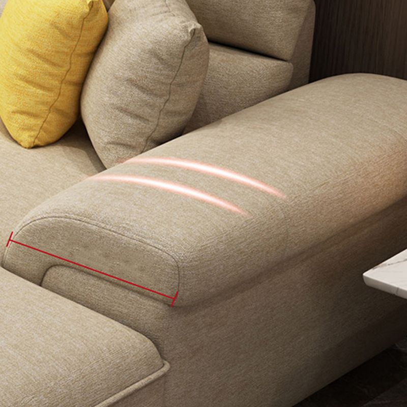 Sezioni moderne reversibili di chaise con cuscini sezionali di braccio svasati per soggiorno