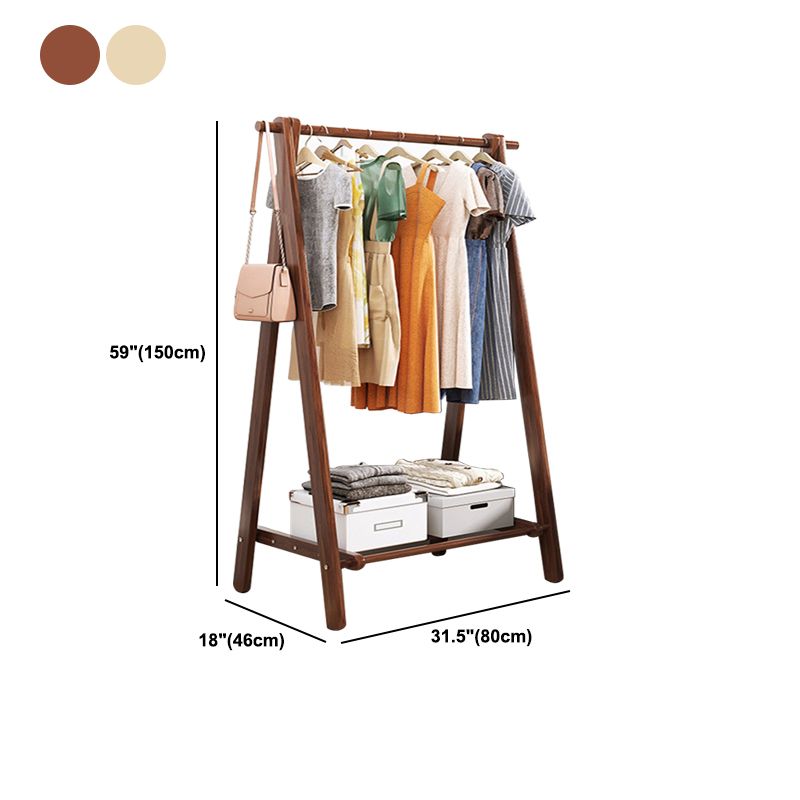 Modern Coat Rack Wooden Shelf Storage Coat Hanger in Bedroom Room