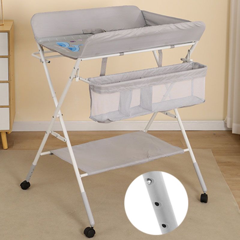 Modern Gray Baby Changing Table Flat Top Changing Table with Shelf