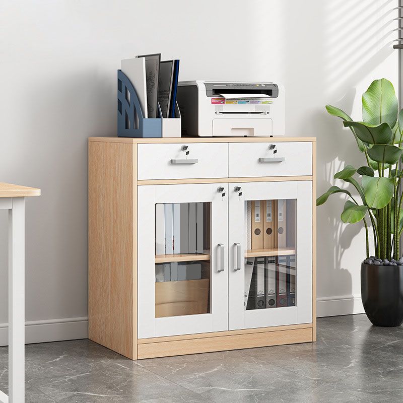 Contemporary Style File Cabinet Wood Lateral File Cabinet with Locking Storage