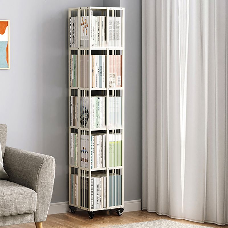 White Contemporary Geometric Book Shelf Metal Shelf Bookcase