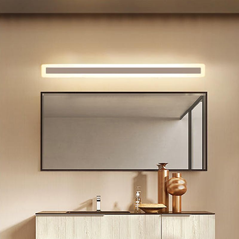 2-Light Rectangle Vanity Wall Lights Modern Style Metal Vanity Lights