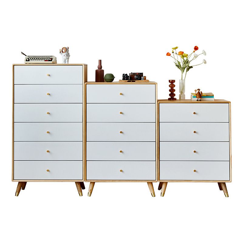 Contemporary Pine Wood Dresser Bedroom Vertical Lingerie Chest Dresser with Drawer