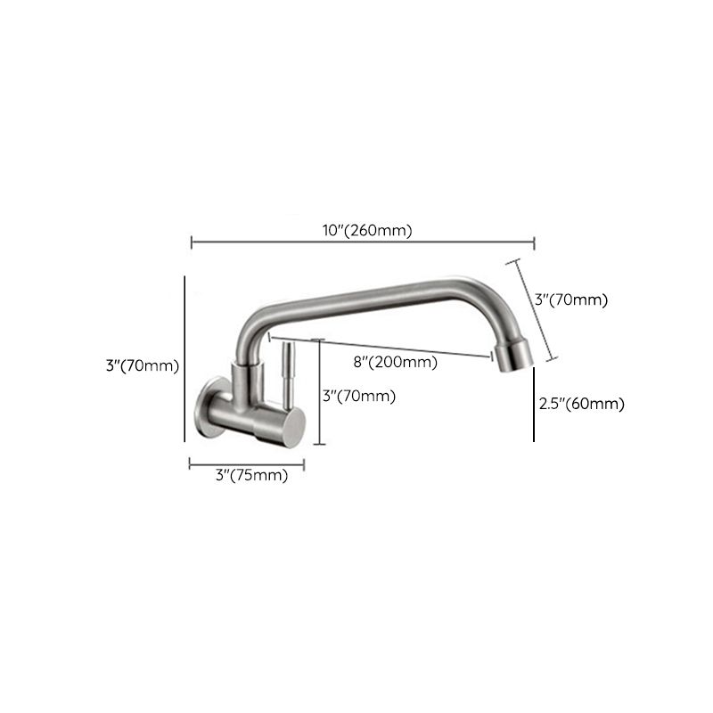 Contemporary Single Handle Bar Faucet Pull-down  Wall-mounted Faucet in Chrome