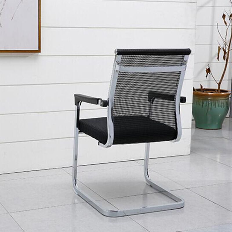 19" Wide Contemporary Desk Chair No Wheels Fixed Arms Office Chair