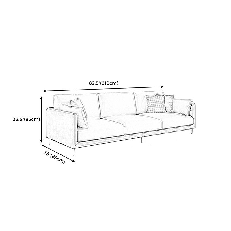 Square Arm Sofa with Sponge Cushion Modern for Living Room, Apartment