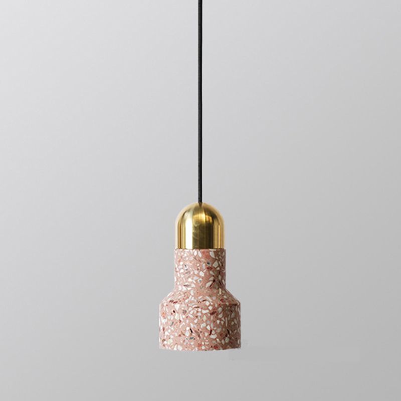 Terrazzo Small Pendant Lamp Nordic Style 1 Head Suspension Light for Dining Room