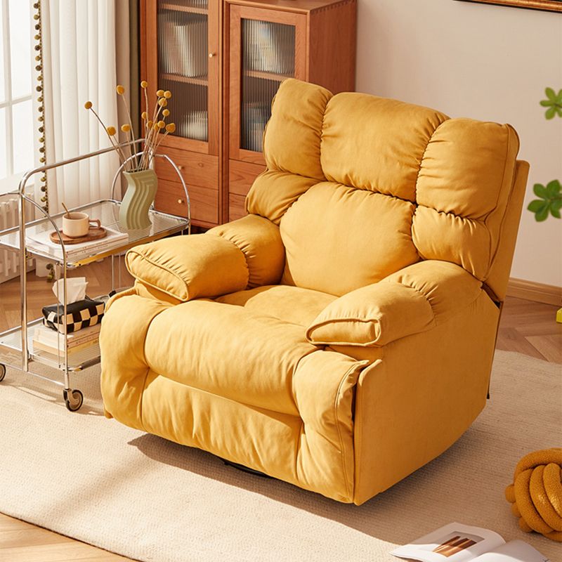 Microsuede Recliner Single Manual Reclining Chair with Swivel Glider Base