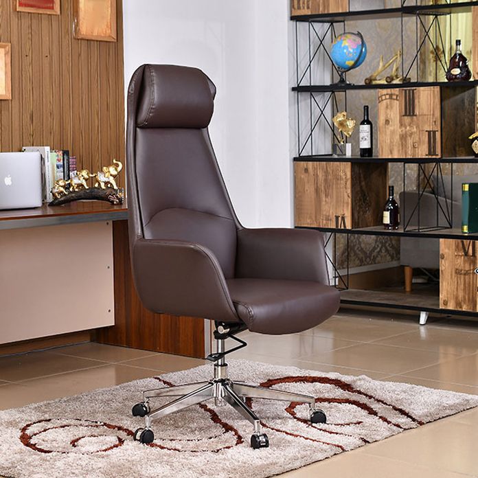 Modern Leather Executive Chair High Back Tilt Mechanism Office Chair