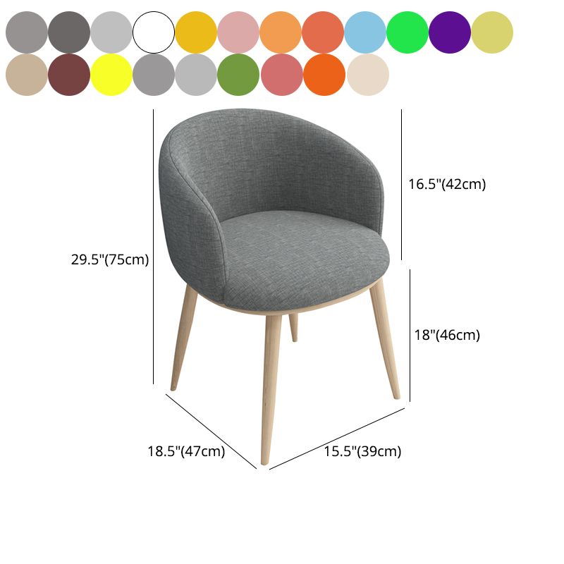 Modern Style Iron Side Chair Parsons Dining Chair with Natural Legs