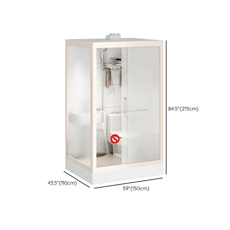 Rectangular Sliding Shower Enclosure Framed Shower Enclosure  in White