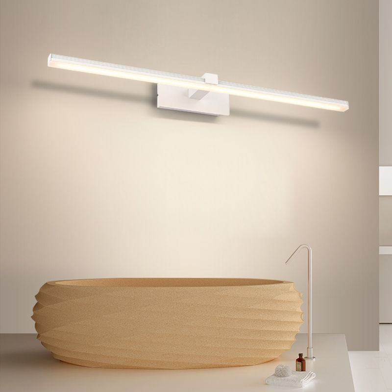 Linear Shape Vanity Light Contemporary Metal Single Light LED Mirror Light for Bathroom