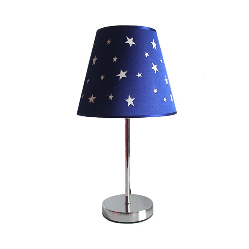 Study Room Starry Shade Reading Light Metal 1 Bulb Modern Blue Desk Light with Plug-In Cord