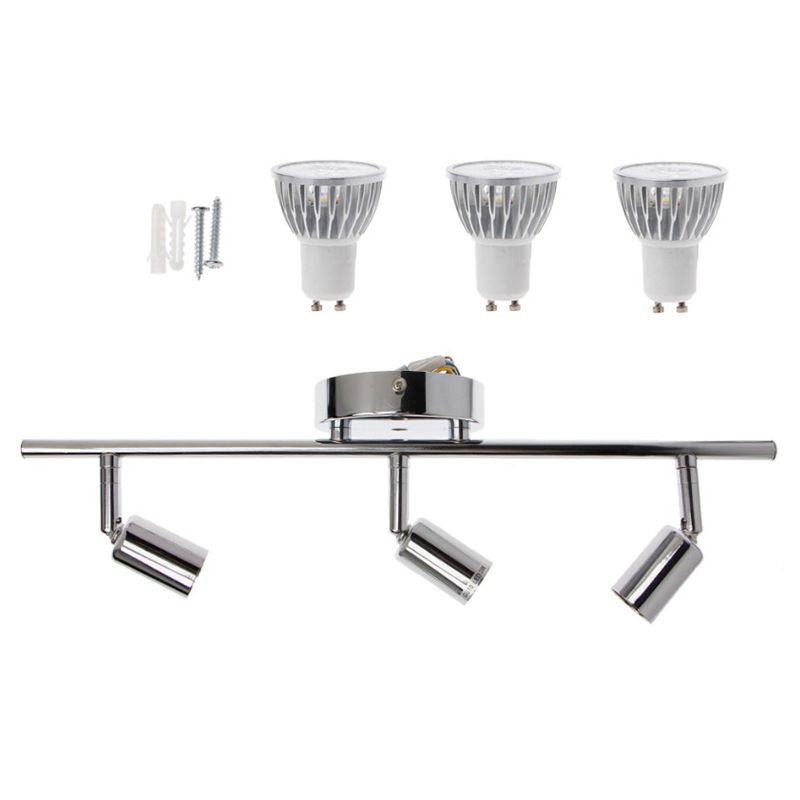 Luz de espejo LED ajustable de 3 luces Simplicidad estilo acero inoxidable Luz de tocador cilíndrico en cromo