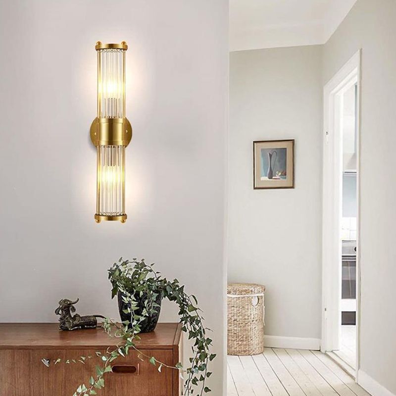 Modern Simple Golden Vanity Light Cylinder Shape Vanity Lamp for Shower Room