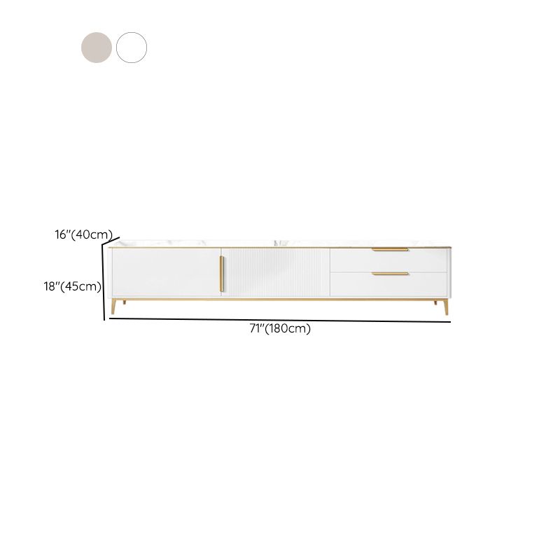 Rectangle Enclosed Storage TV Stand Luxury Sintered Stone Home Stand Console