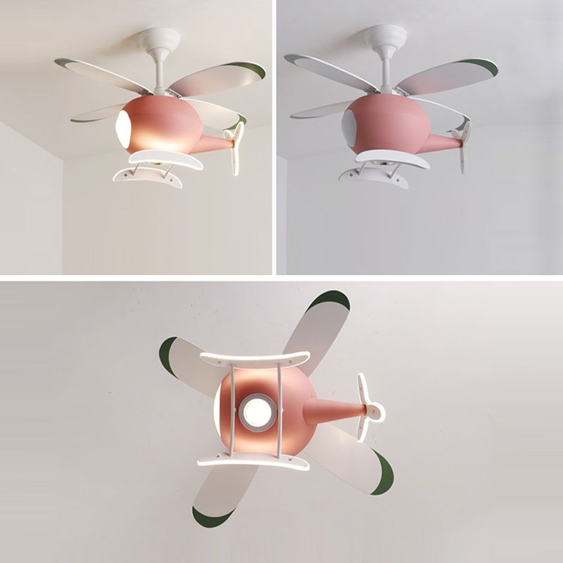 Multi Lights Ceiling Fan Light Cartoon Style Ceiling Mount Light for Kid Room