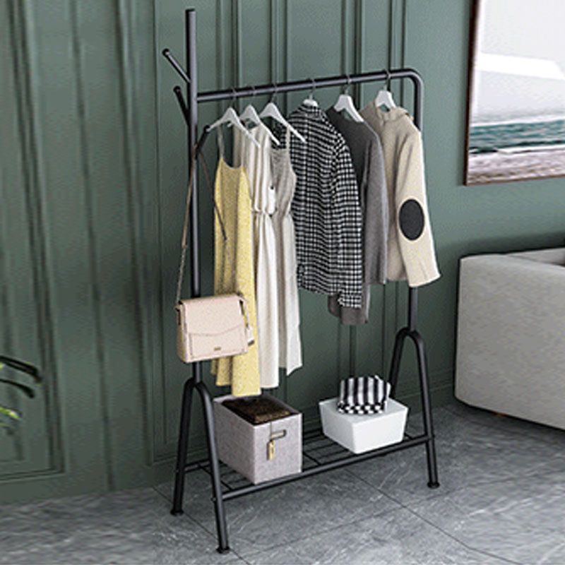 Contemporary Coat Rack Free Standing Coat Hook One Storage Shelve Metal Hall Stand