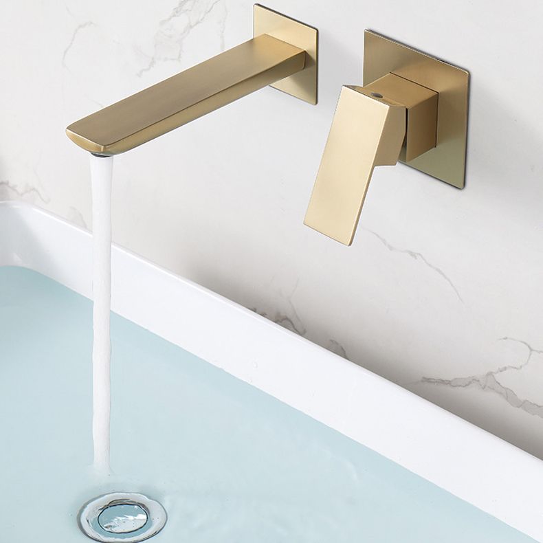 Modern Wall Mounted Bathroom Faucet Copper Low Arc Vessel Faucet for Bathroom