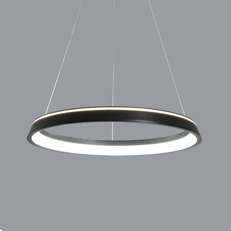 Metal Round Shape Hanging Light Modern Style 1 Light Hanging Ceiling Light