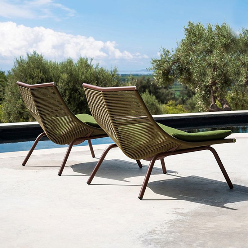 Modern Spindle Rocking Accent Chair Outdoor Woven Rope Rocker Chair